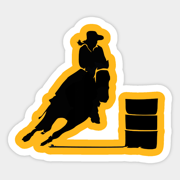 Western Cowgirl Barrel Racing Rider Rodeo Horse Riding Race Sticker by twizzler3b